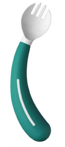 Couverts adaptés pour enfants Henro-Grip Spork: fourchette droite bleu/blanc