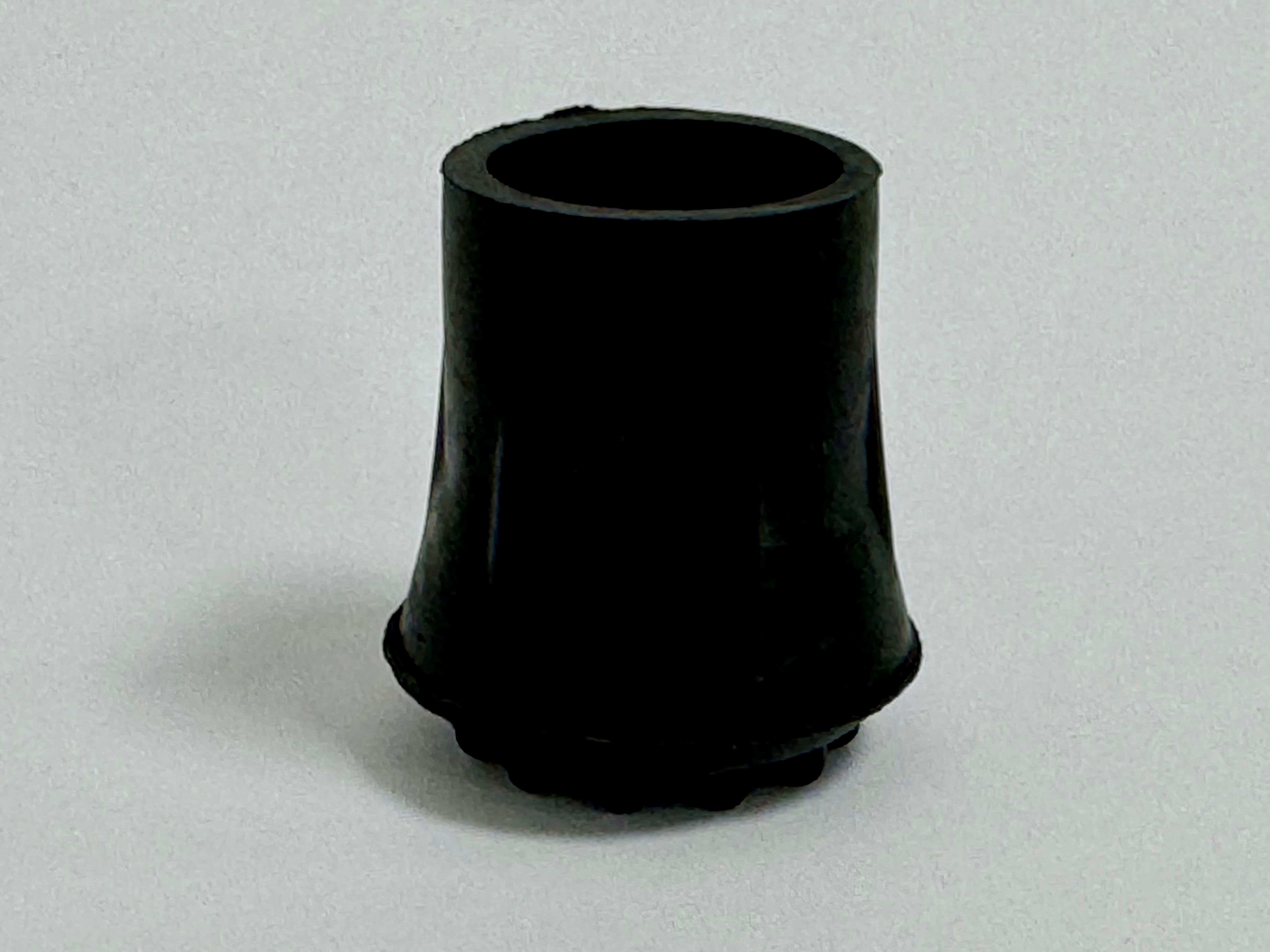 Rubberdoppen voor kruk/wandelstok 19 mm zwart bell shape (bulk 10) -- AA8200CX