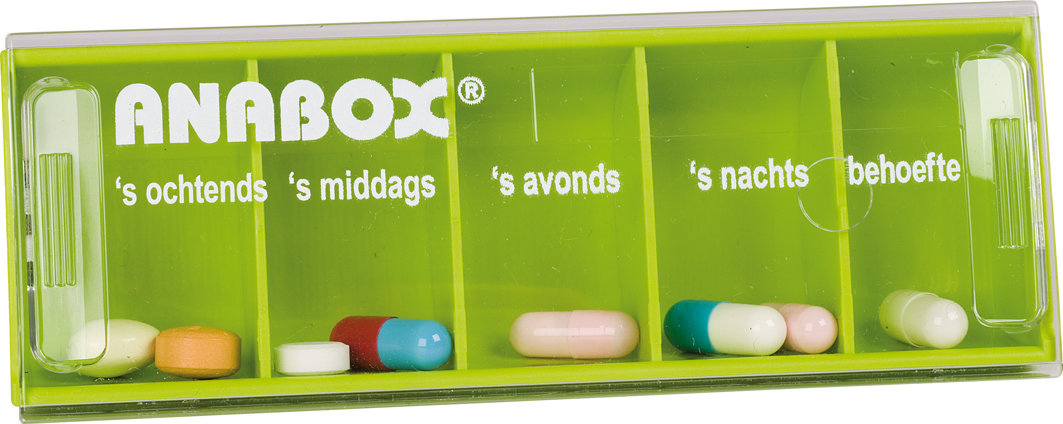 Boîte à médicaments ANABOX pour 1 jour, 5 compartiments