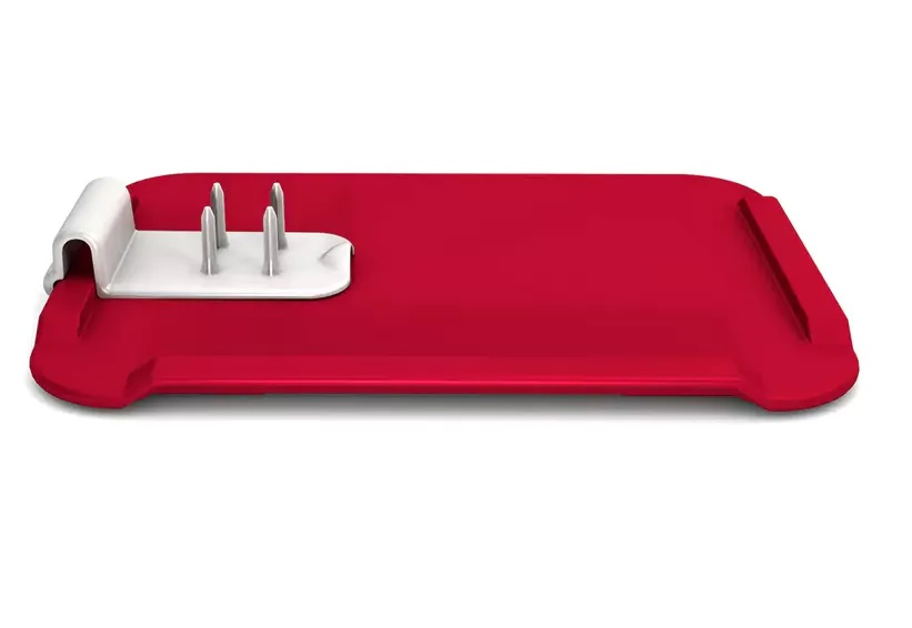 Boterhamplankje Ornamin - 28,5 x 21 cm - rood - inclusief clip met pinnetjes