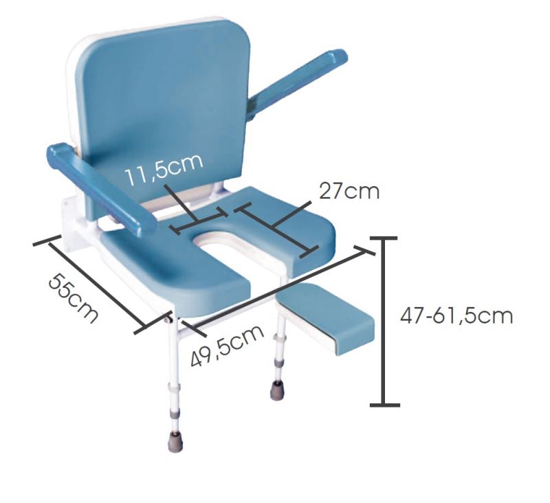 Douchezit Voor Muurbevestiging EASA Grand Comfort Met Armsteunen En ...